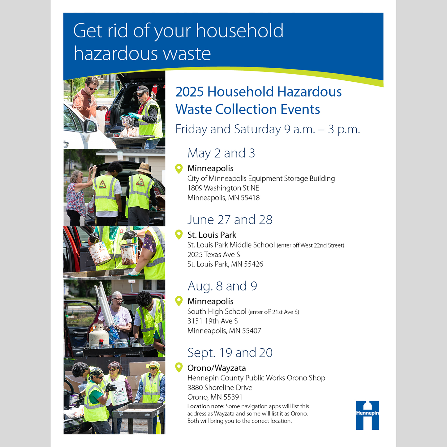 Household Hazardous Waste 2025 event flyer