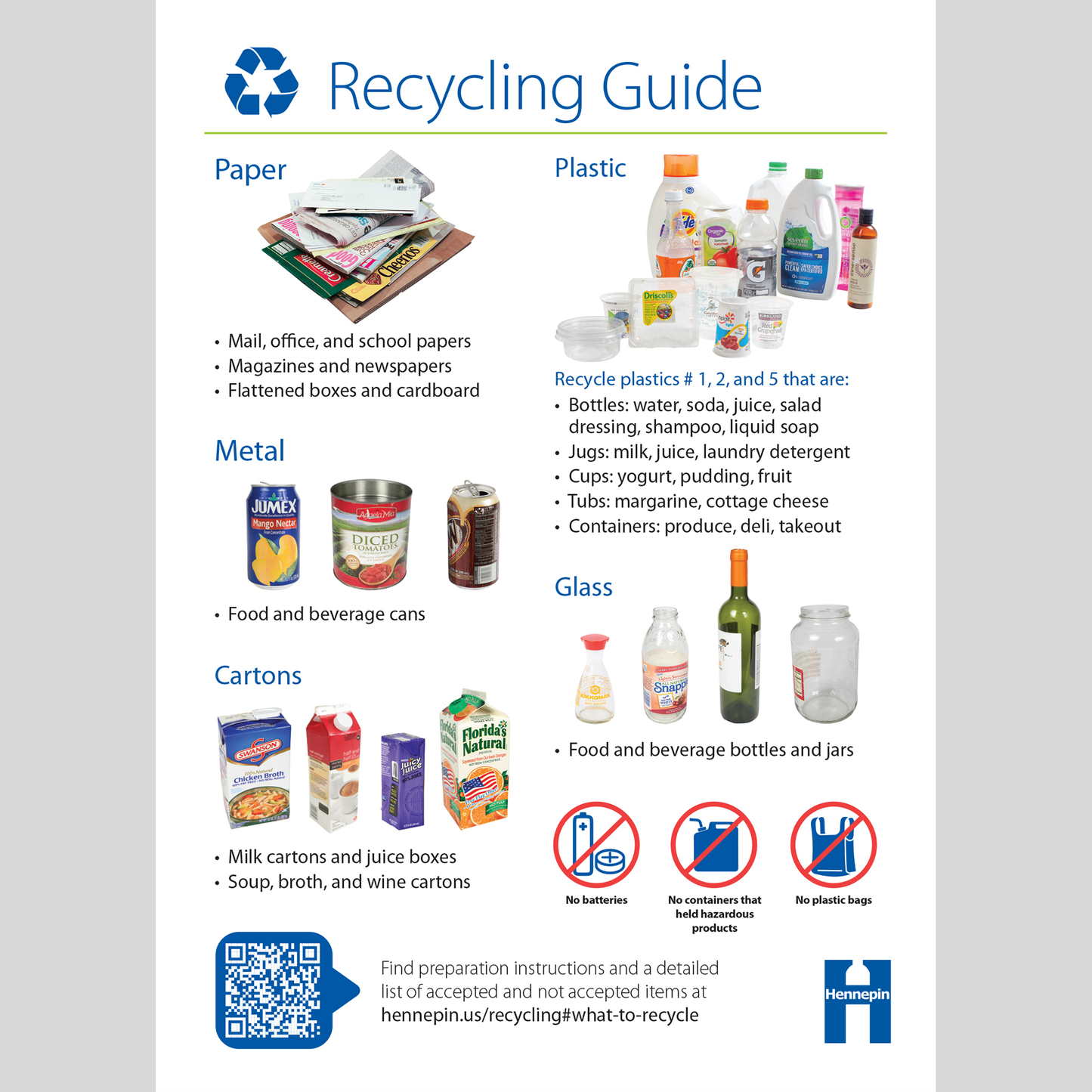 Recycling guide magnet for residents