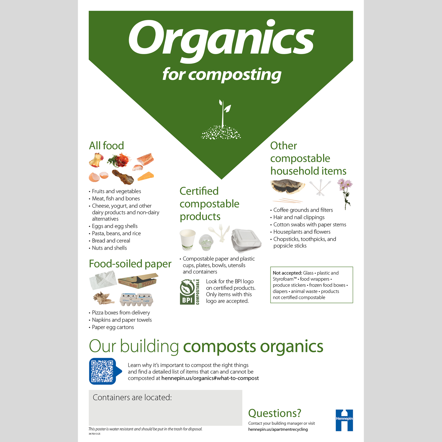 Our building composts organics poster