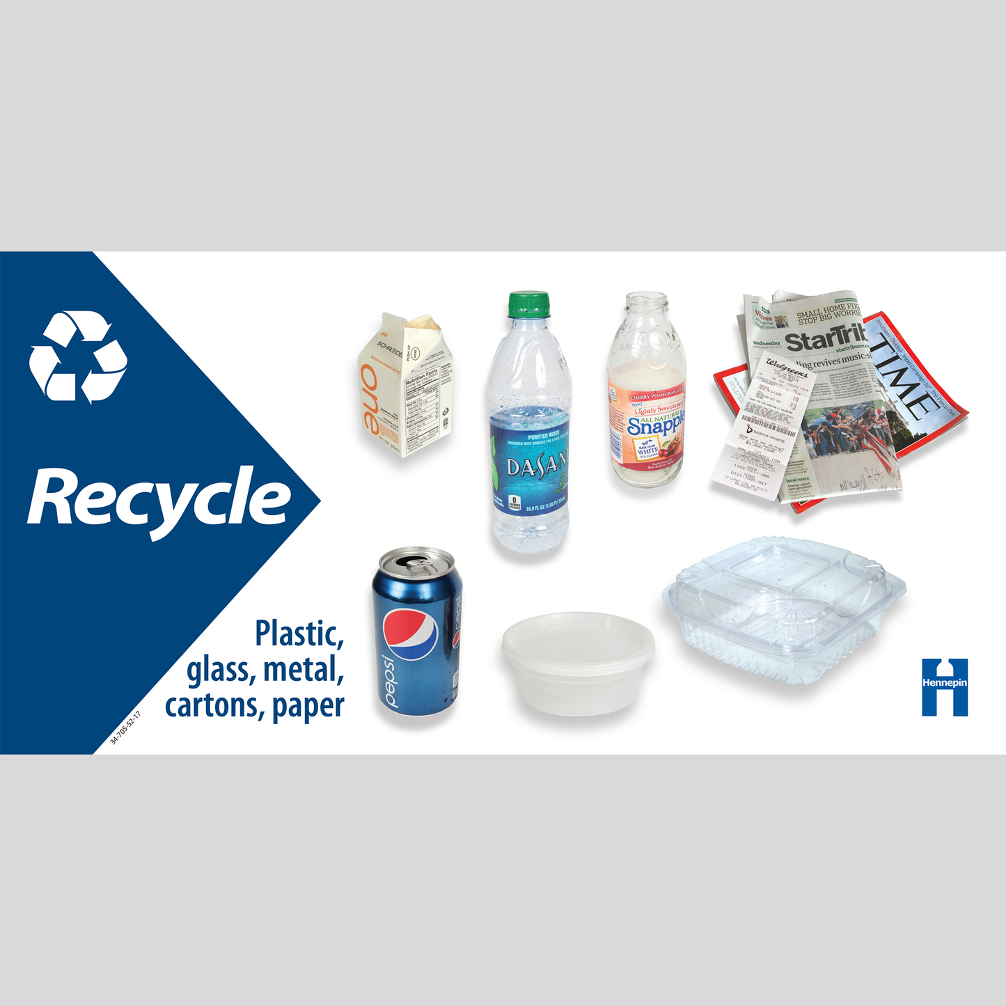 Public space recycling wide label