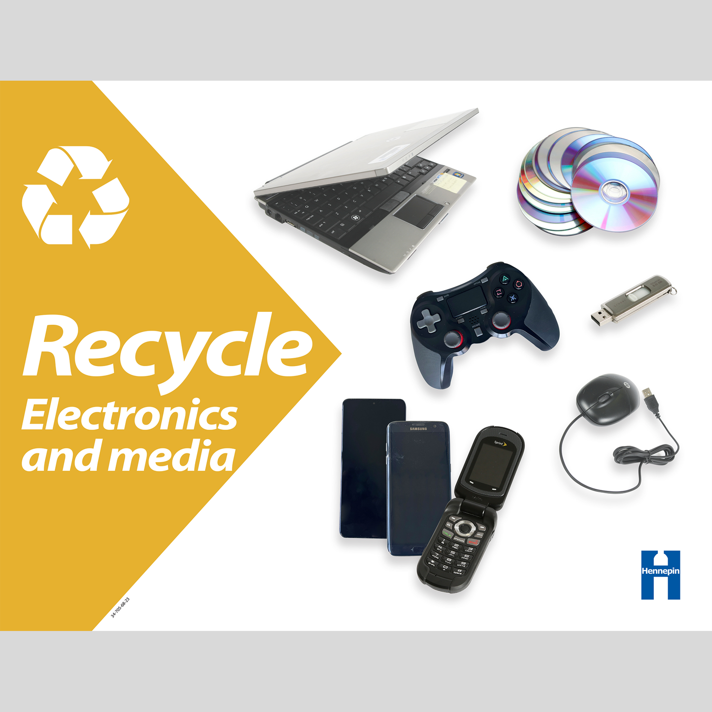 Electronics and media recycling poster: download only