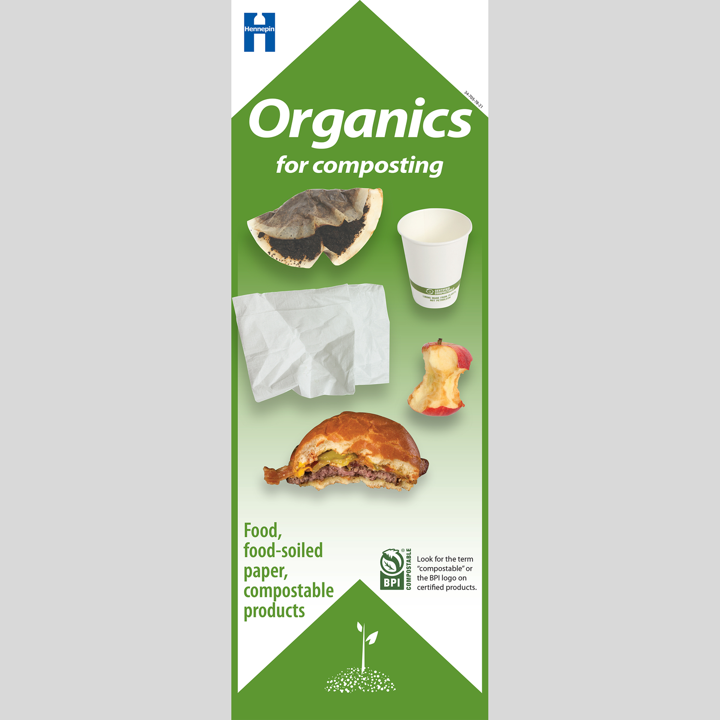 Breakroom organics recycling label