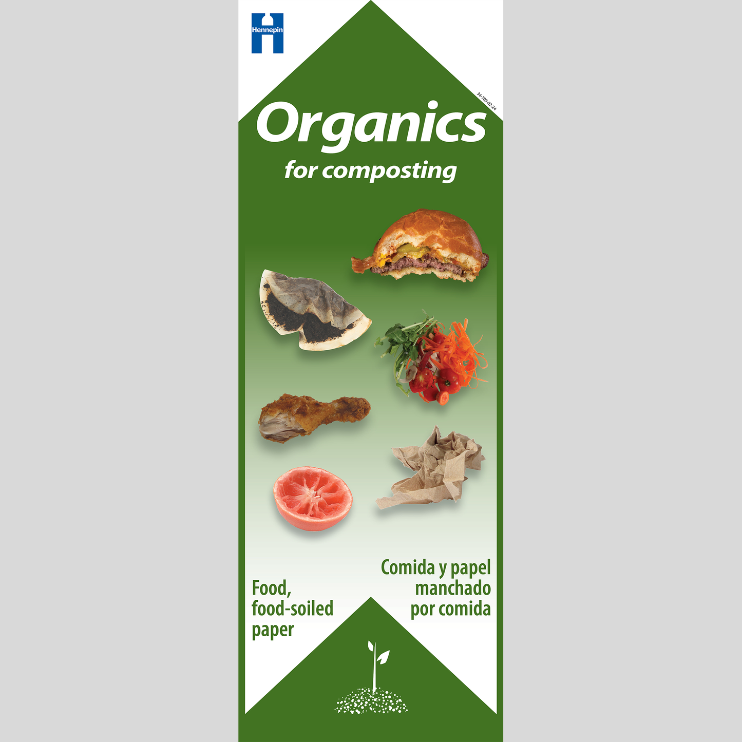 Restaurant organics recycling container label
