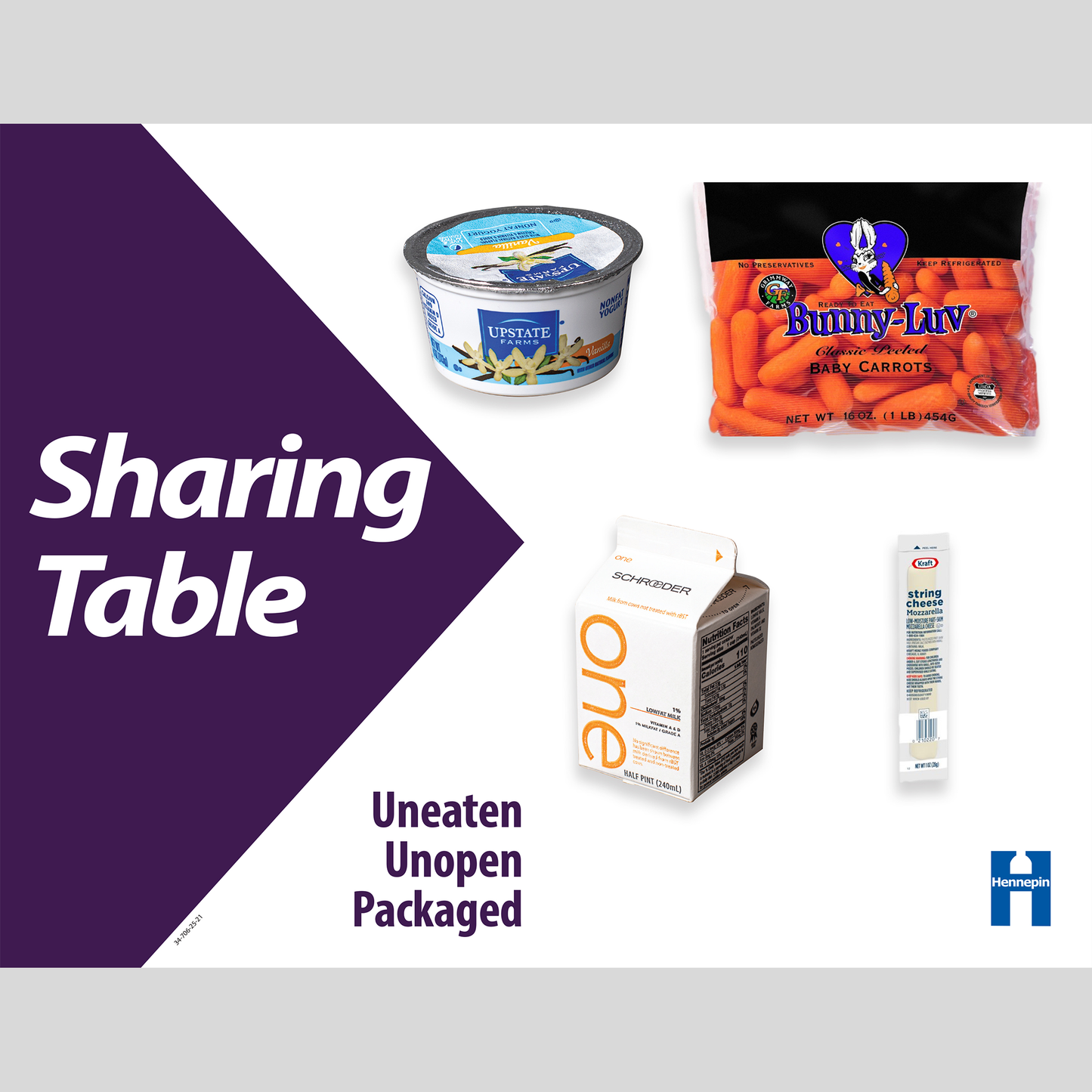 Sharing table sign, refrigerated items only. Download only