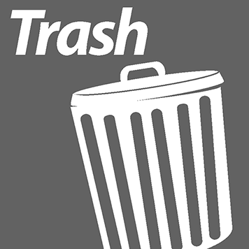 Trash lid and small bin label (gray) for businesses