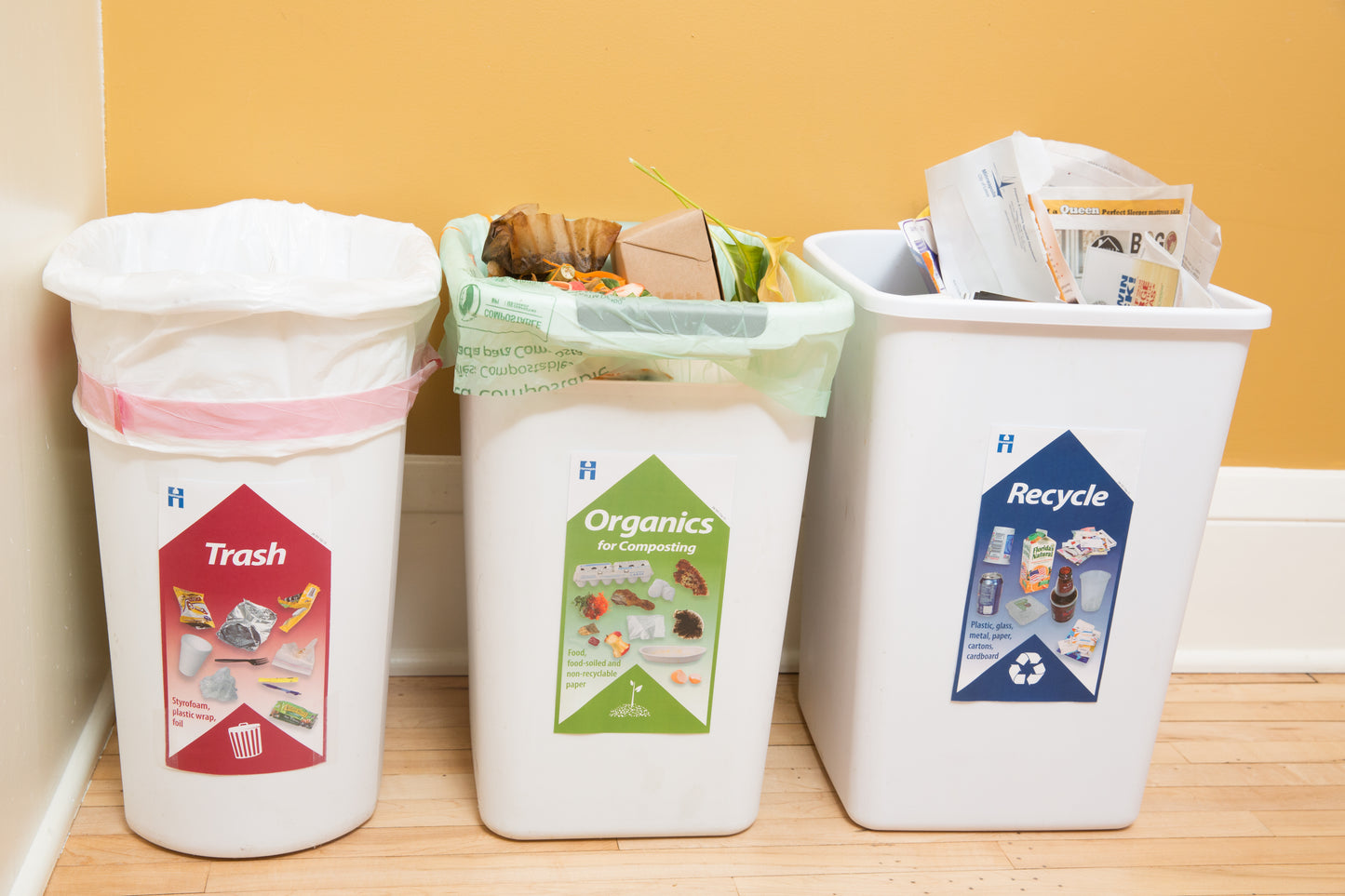 Recycle at home label for residents