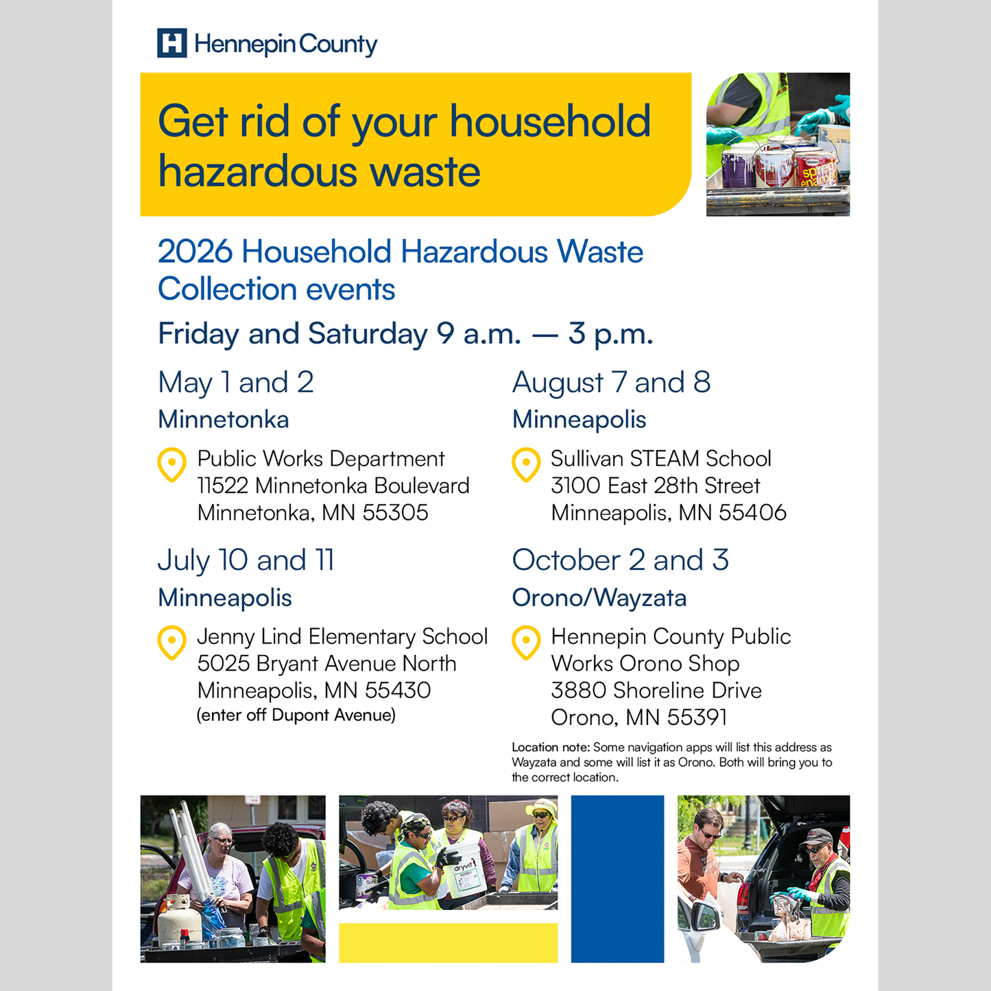 Household Hazardous Waste 2026 event flyer
