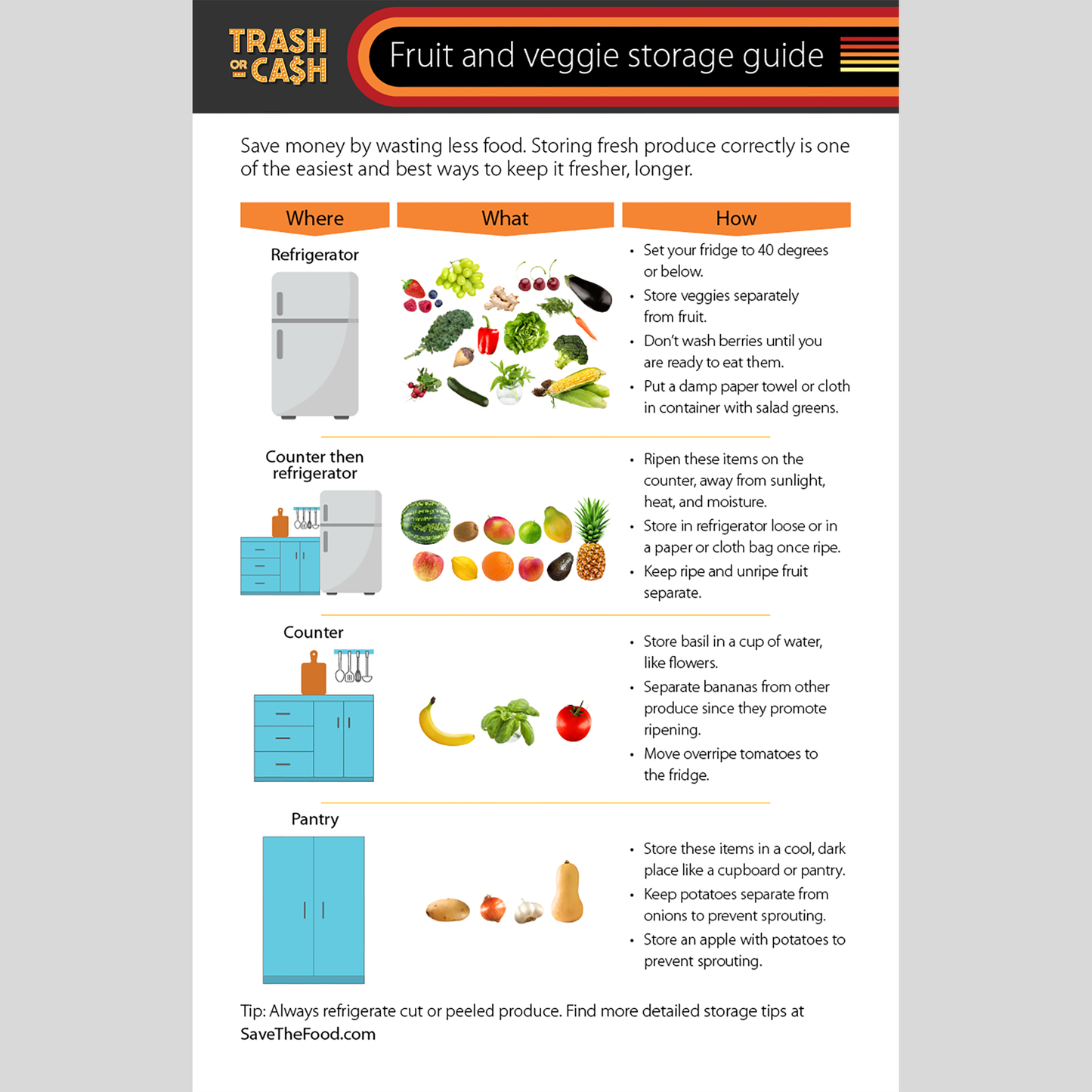 Fruit and Veggie Storage Guide