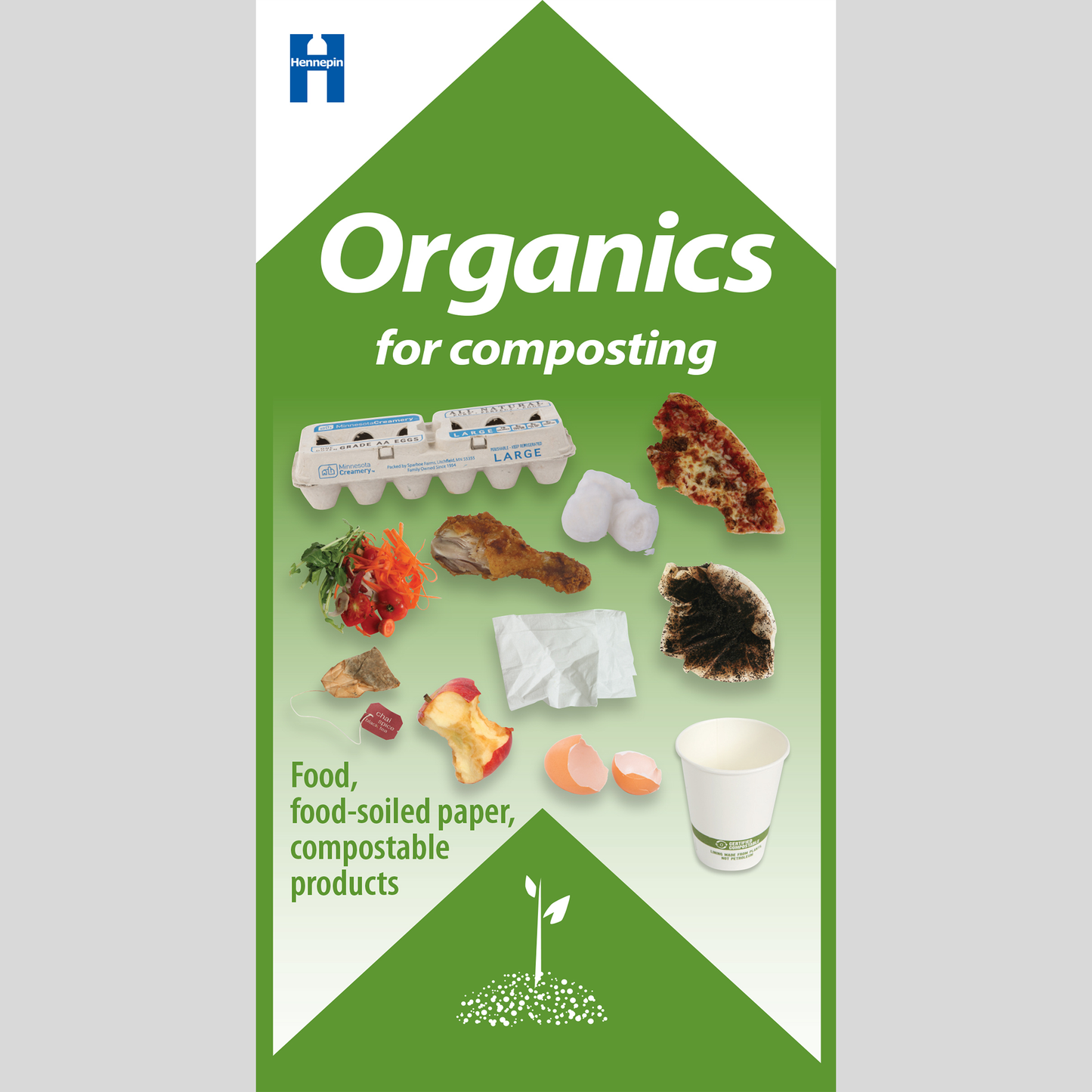 Organics recycling at home label for residents