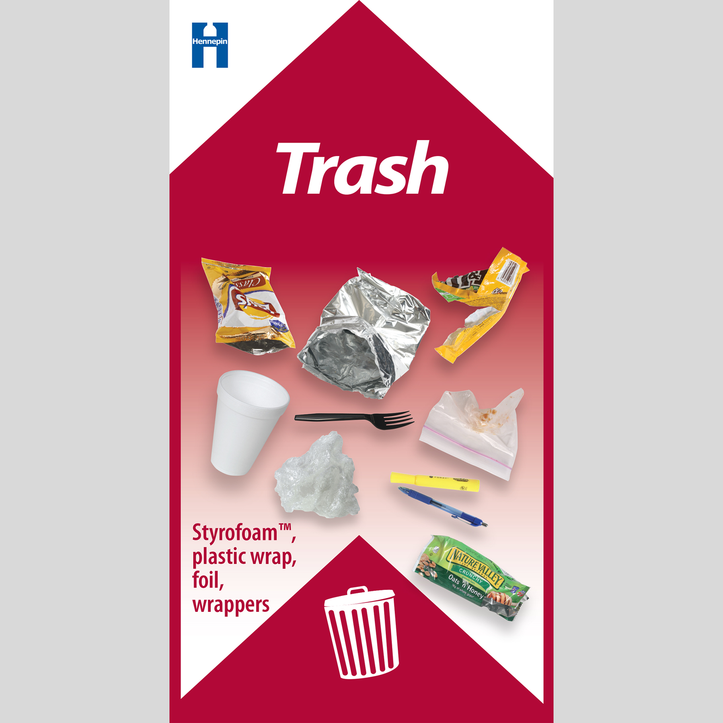 Trash at home label for residents