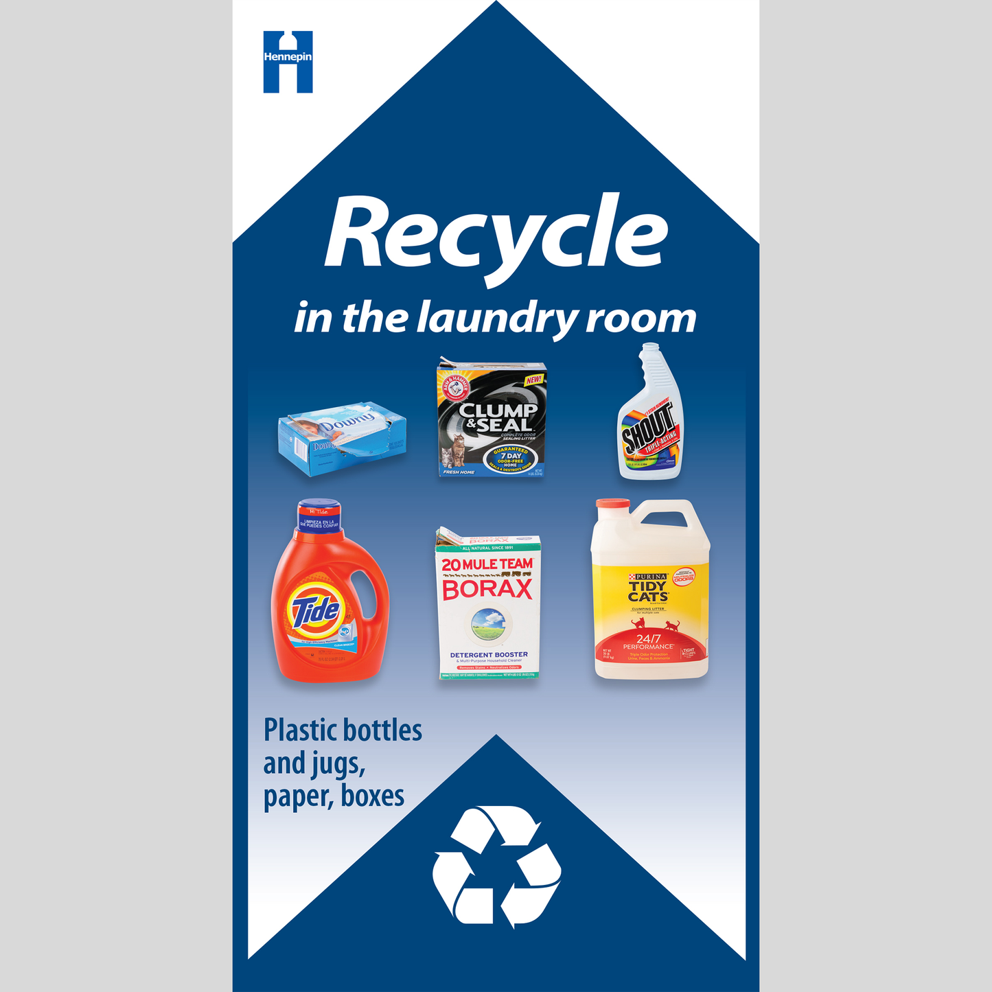 Recycle in the laundry room label for multifamily residents