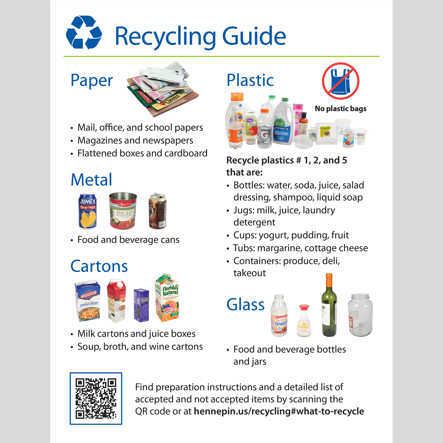 Large print recycling guide for multifamily residents