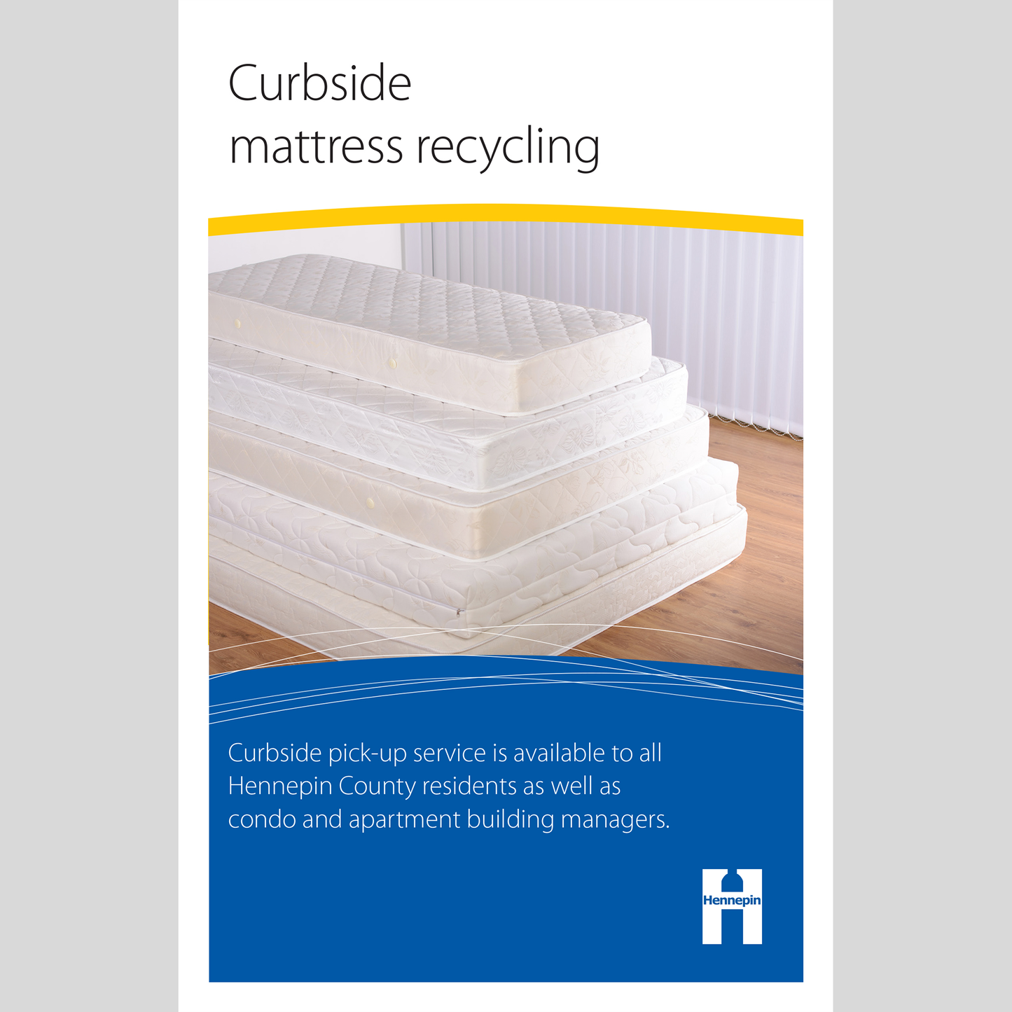 Curbside mattress recycling flyer for multifamily residents