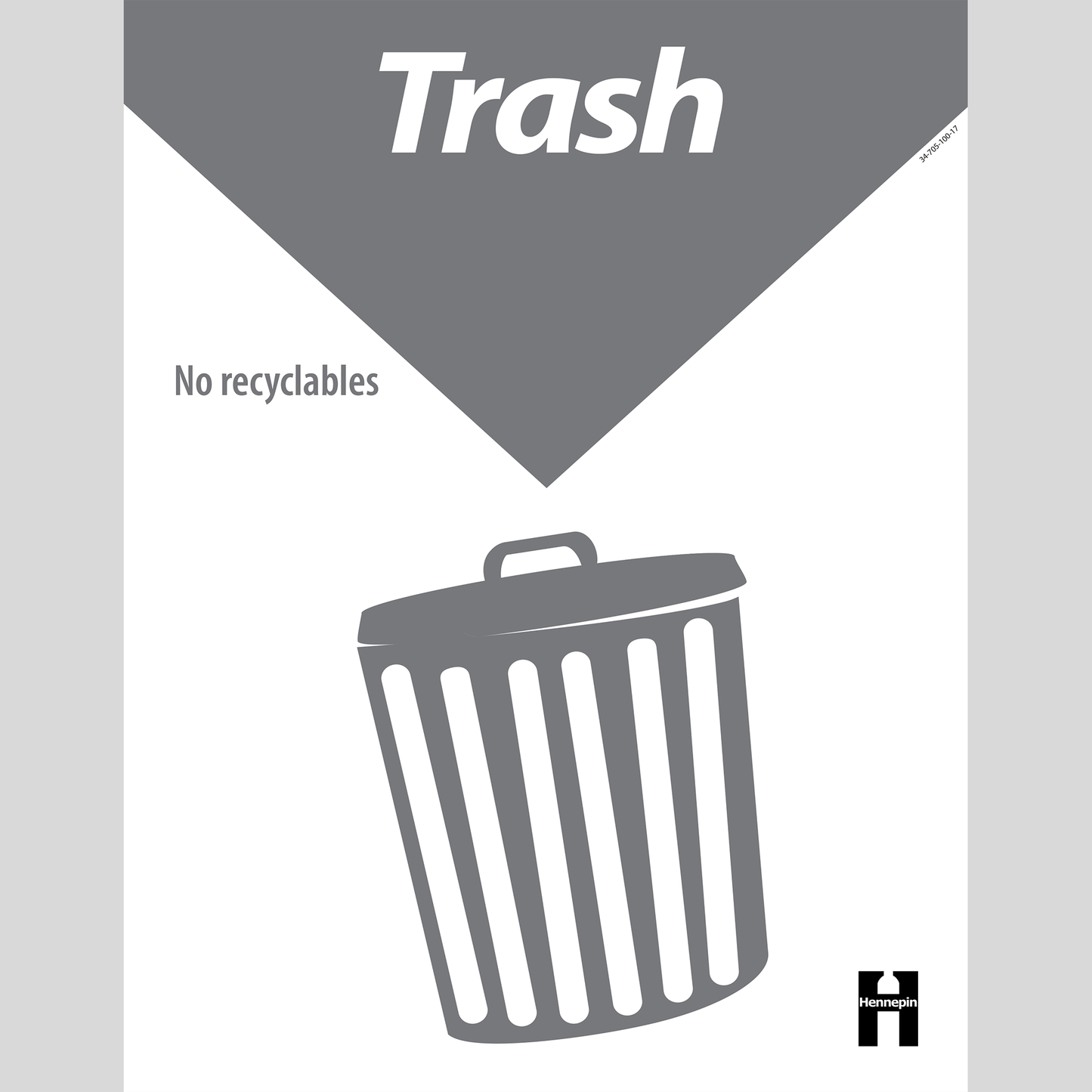 Trash poster, no recyclables (gray) – Environmental materials