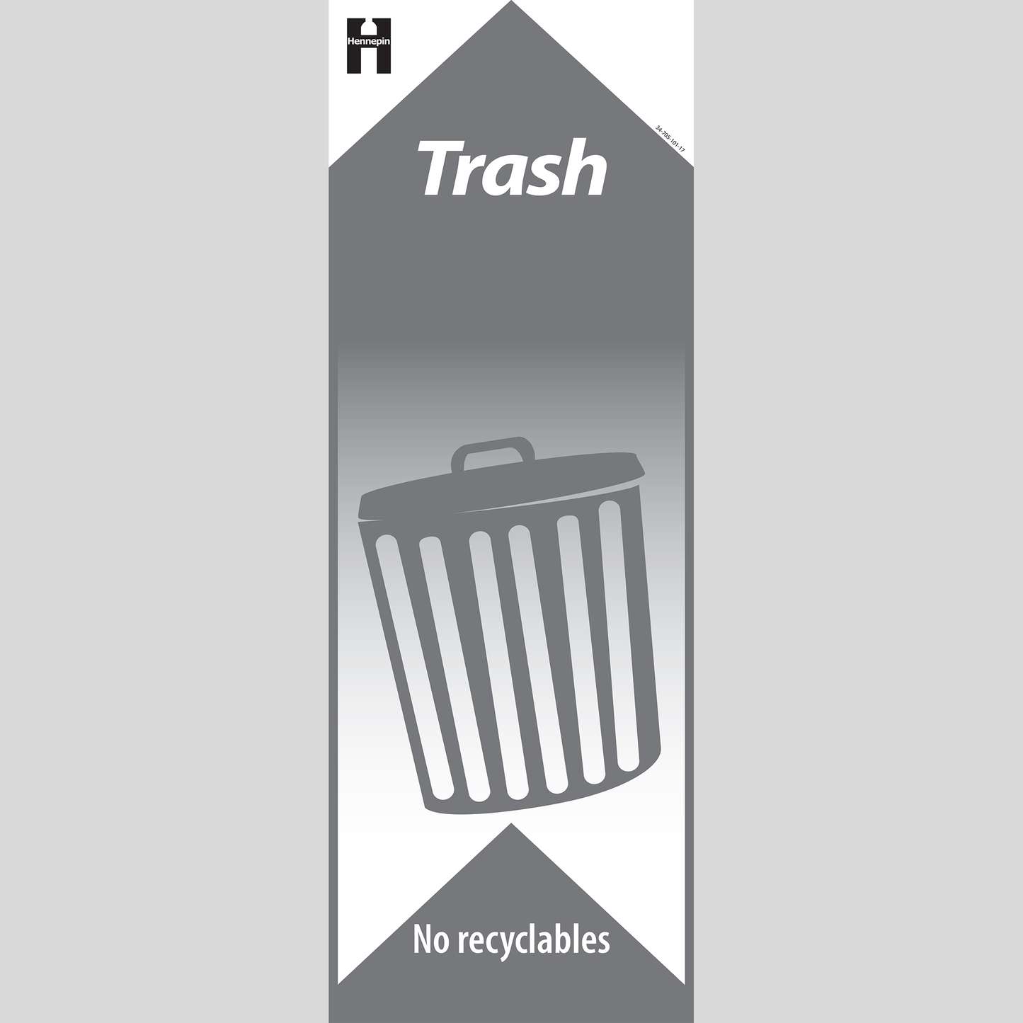 Trash label, no recyclables (gray)