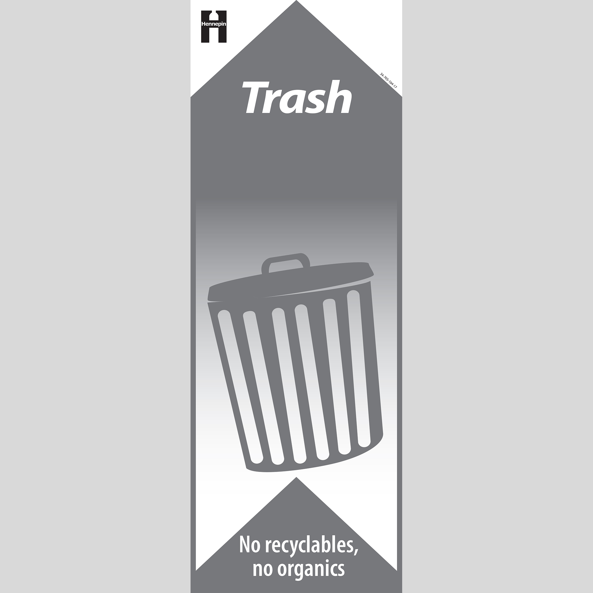Trash label, no recyclables or organics (gray) – Environmental materials