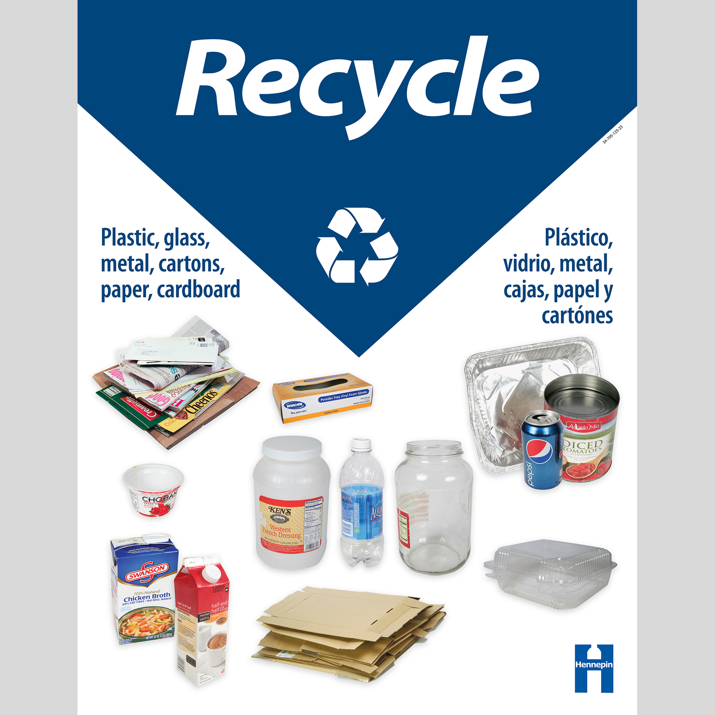 Recycling large dumpster and compactor label
