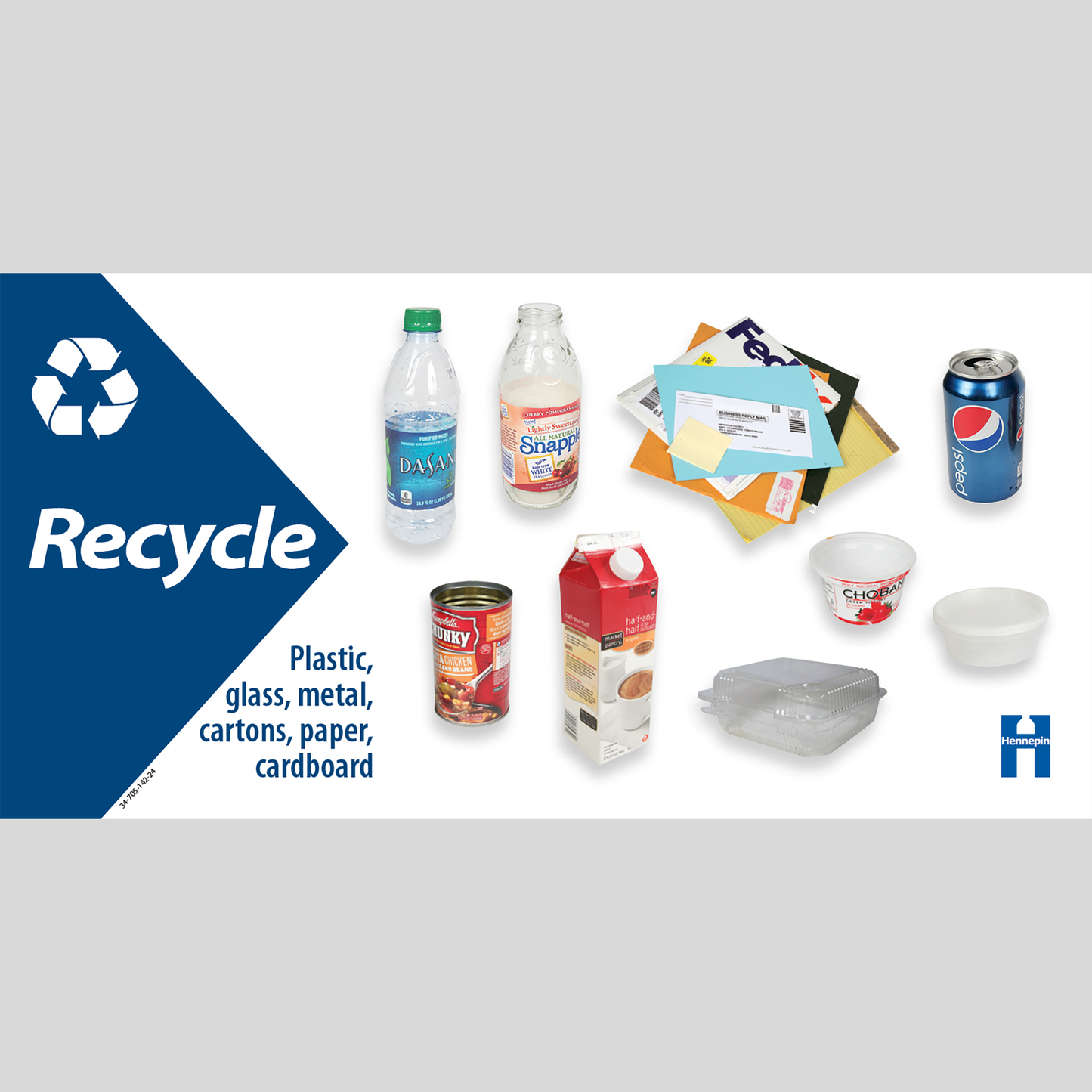 Main recycling wide container label