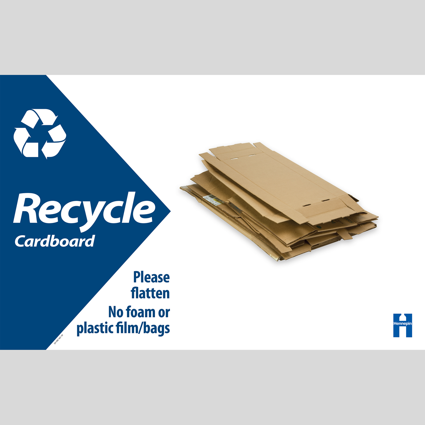 Cardboard recycling dumpster label - small - for multifamily buildings