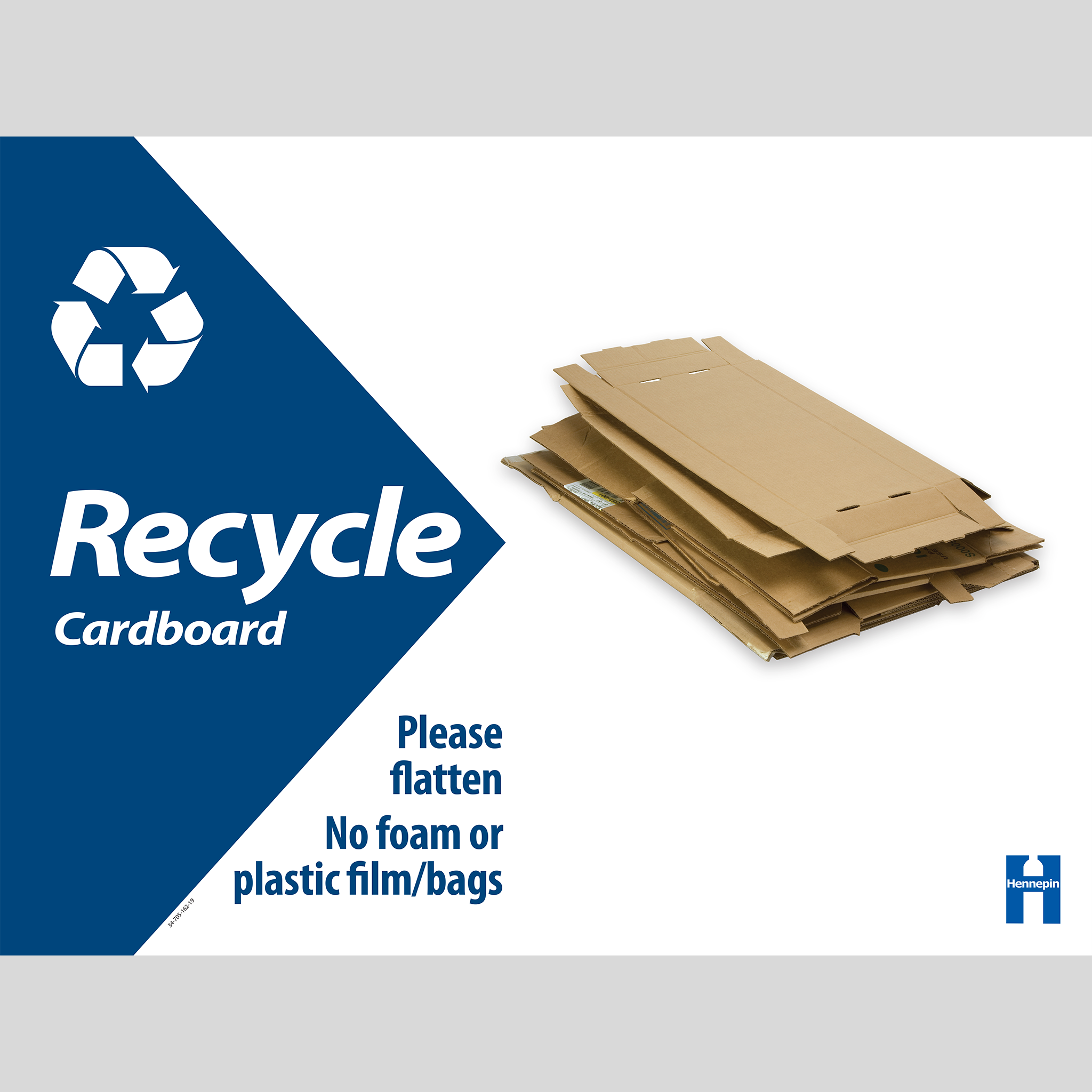 Cardboard recycling dumpster and compactor label - large - for busines ...