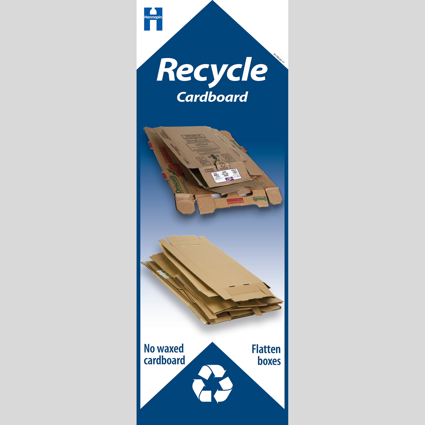 Cardboard recycling container label for schools