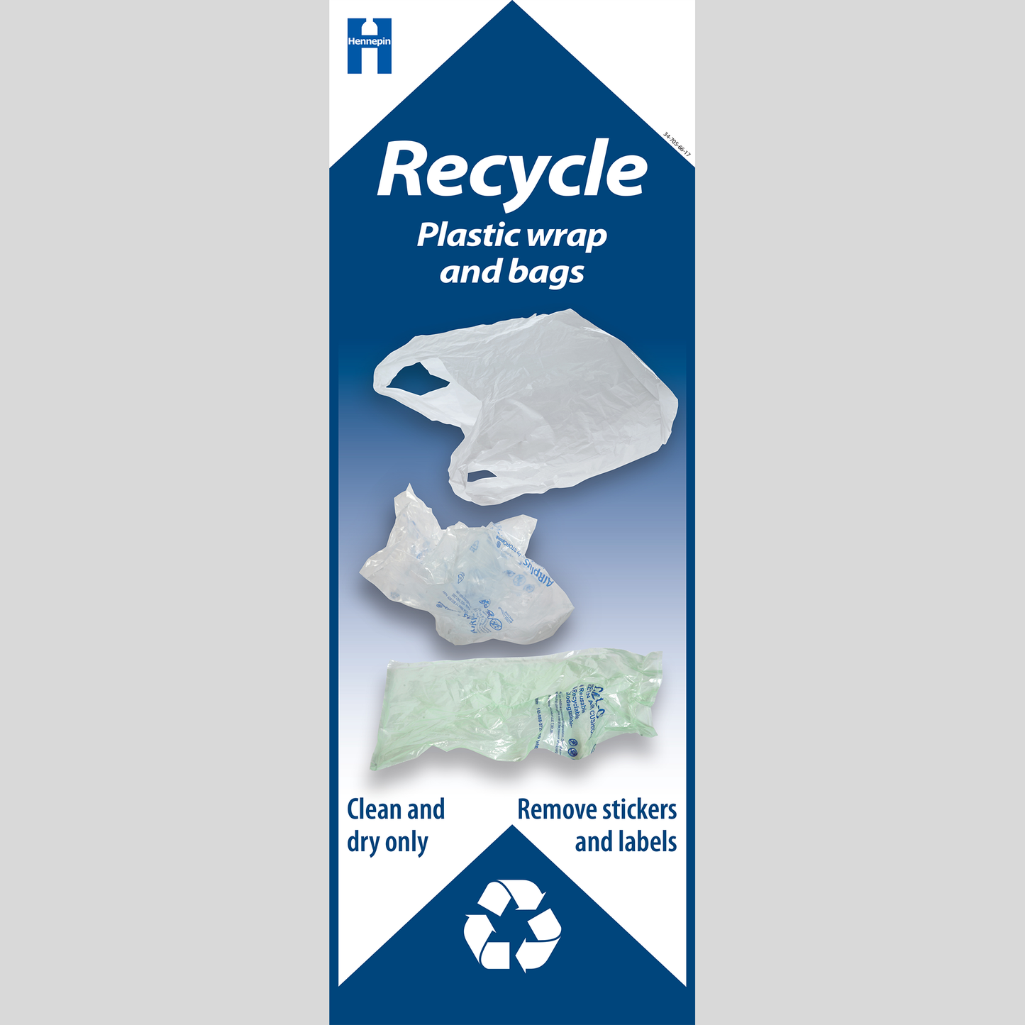 Plastic bag and wrap recycling container label for schools