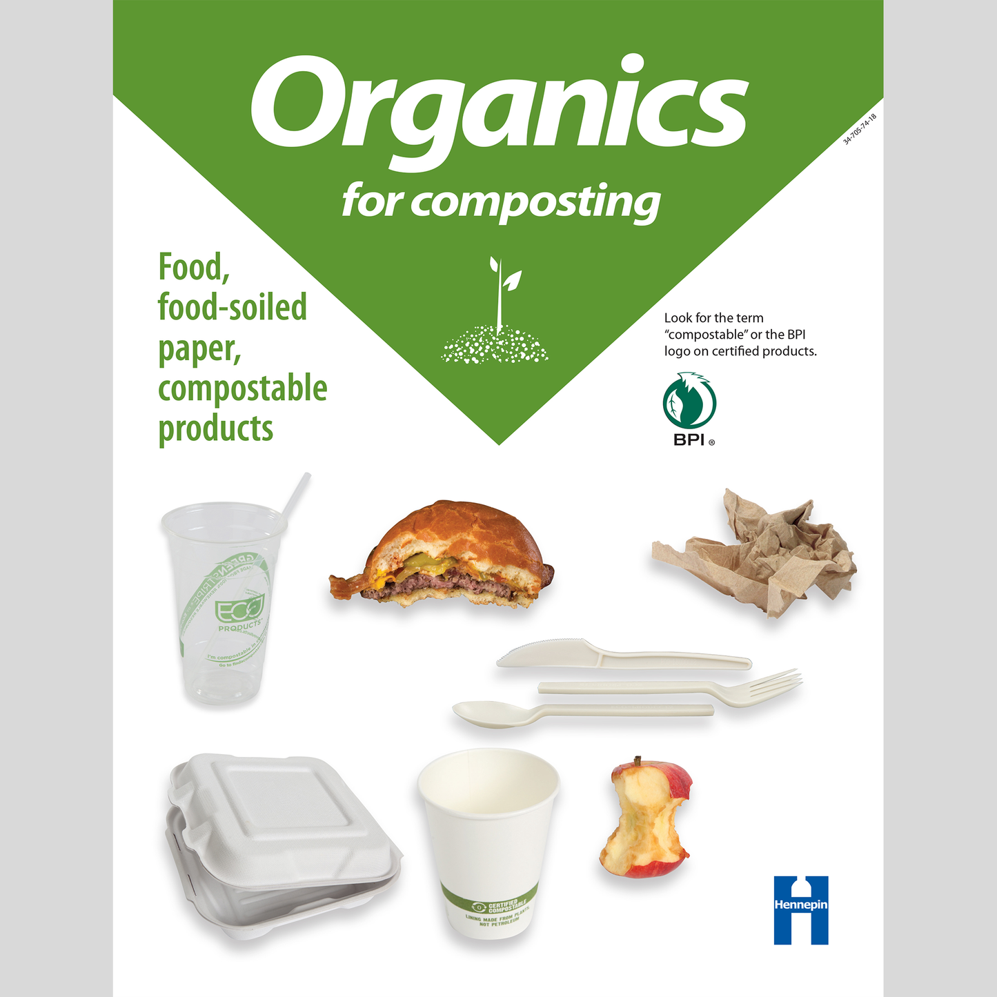 Cafeteria organics poster, with certified products