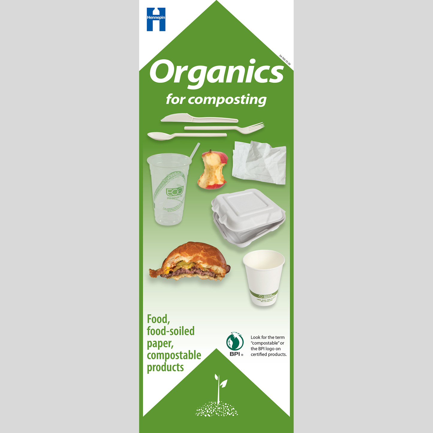 Cafeteria organics label, with certified products