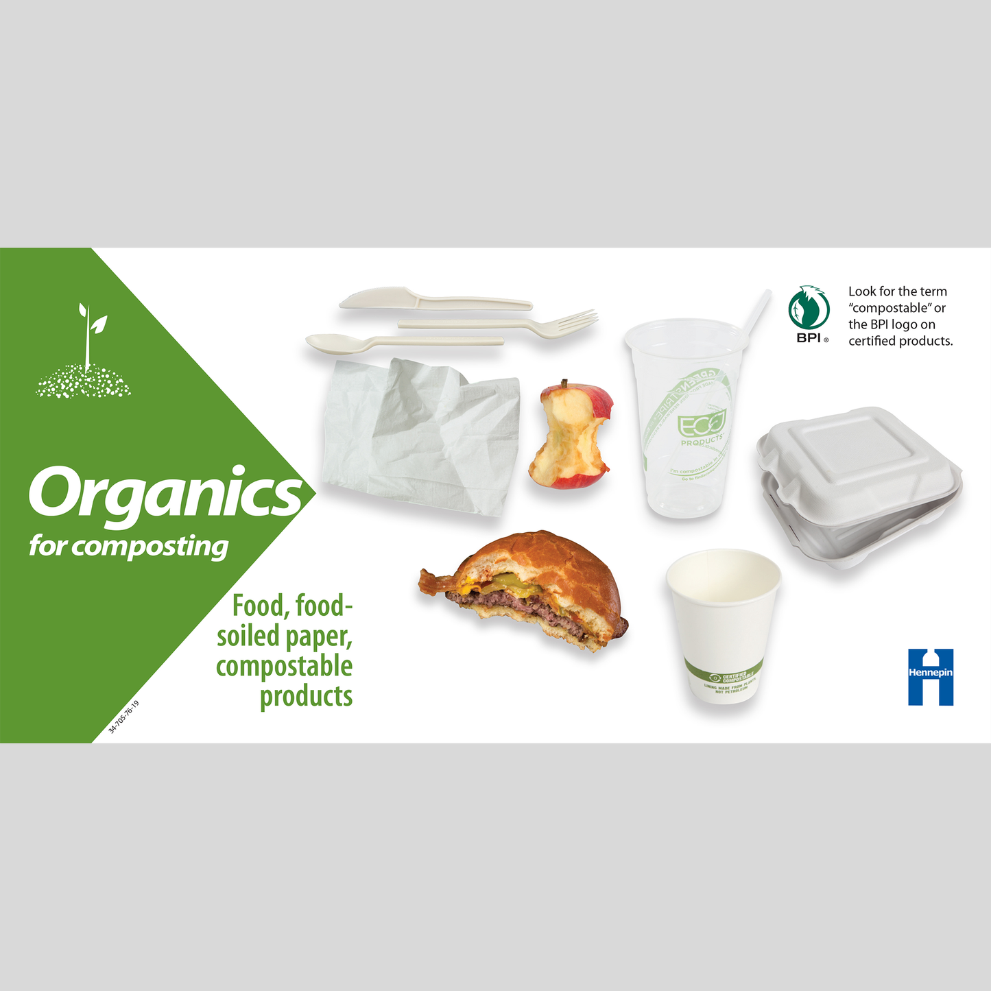 Cafeteria organics wide label, with certified products