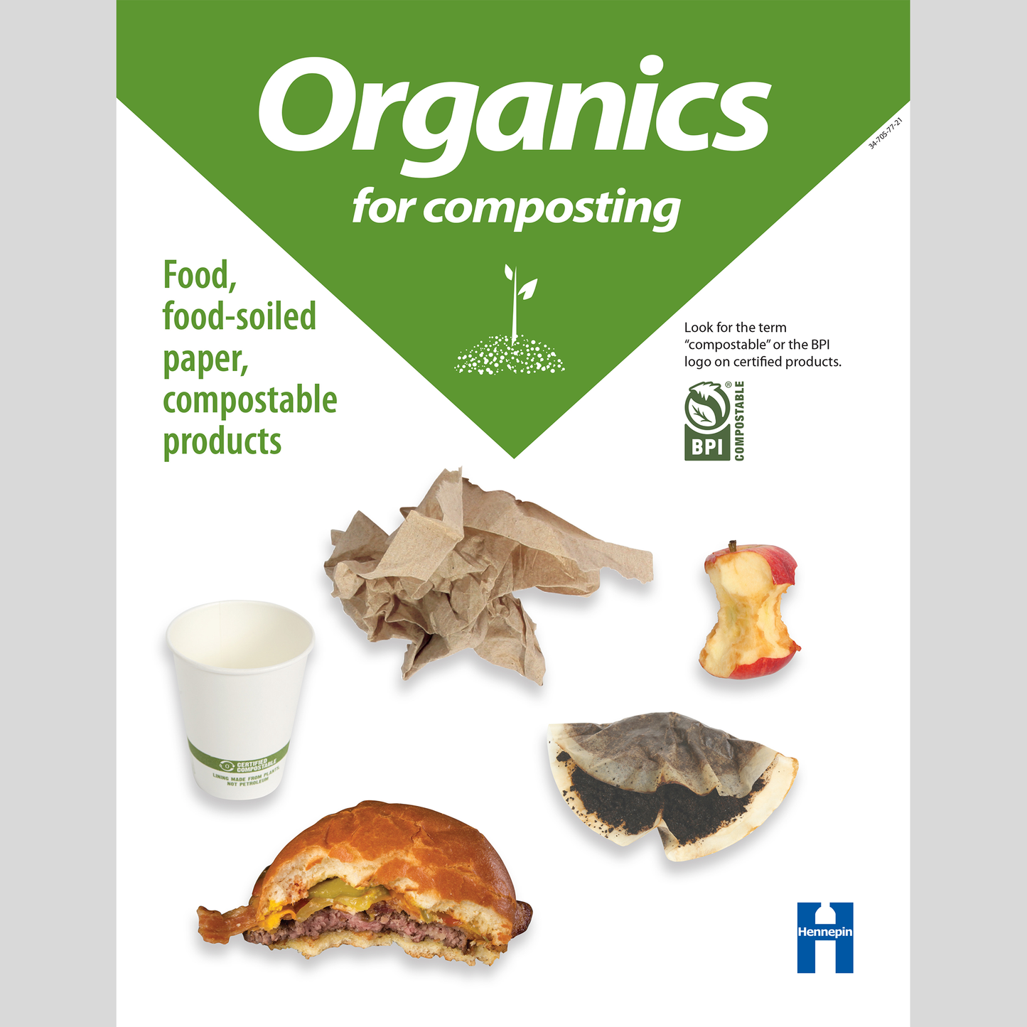 Breakroom organics poster, with certified products