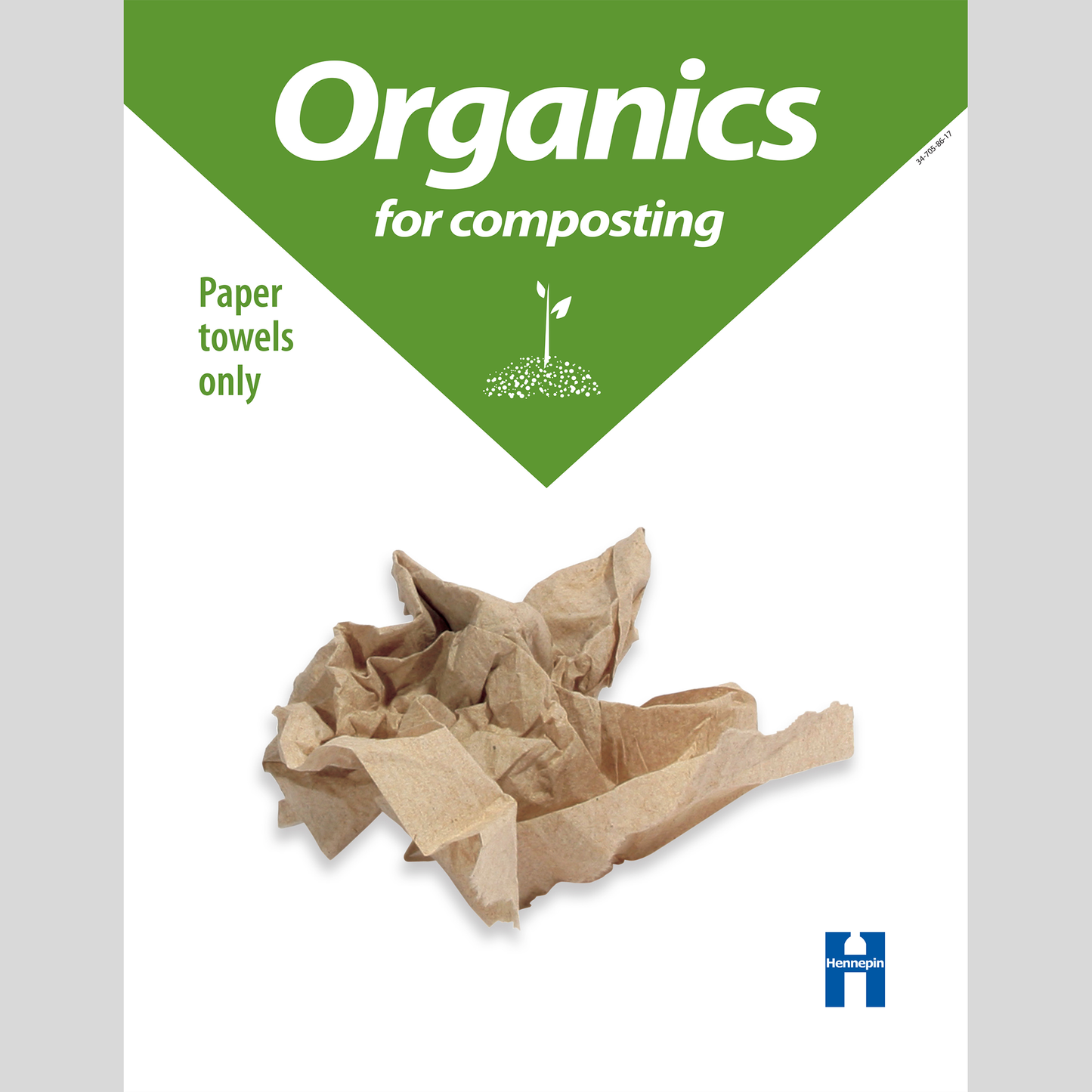 Paper towels for organics recycling poster for schools