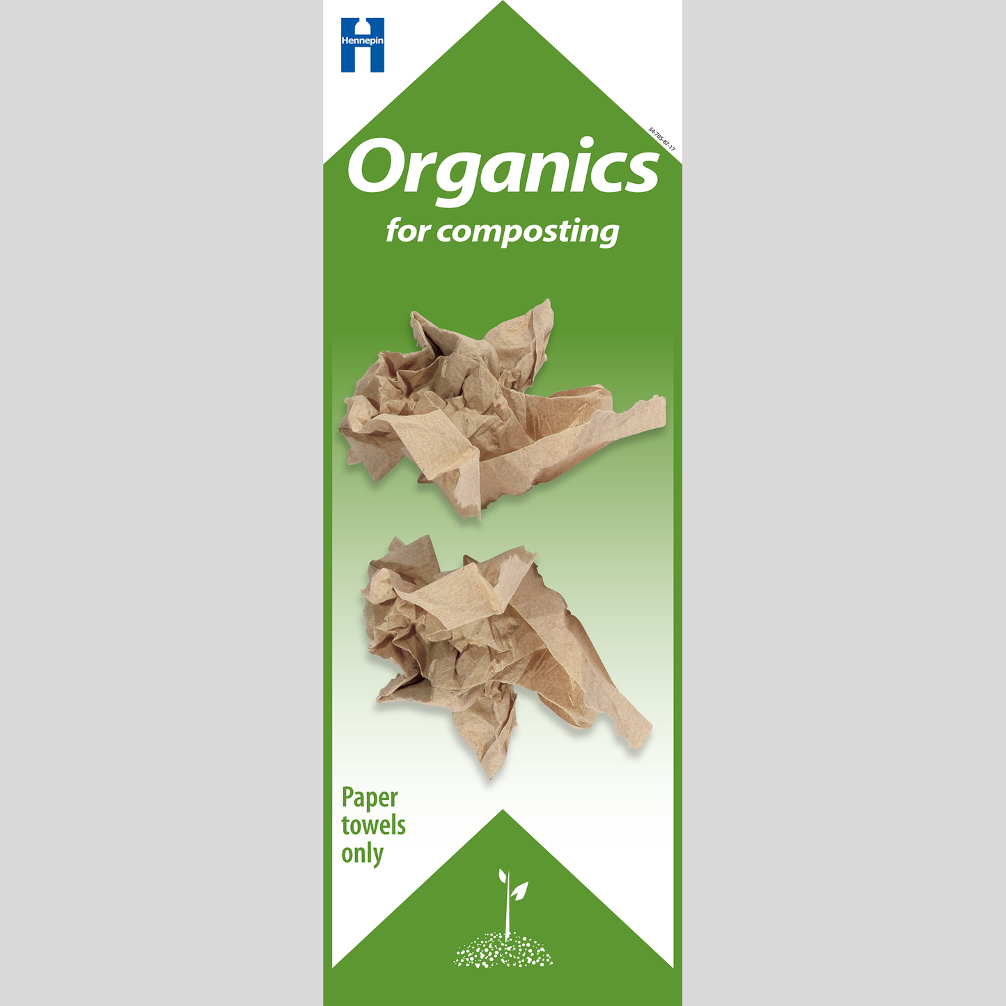 Paper towels for organics recycling label for schools