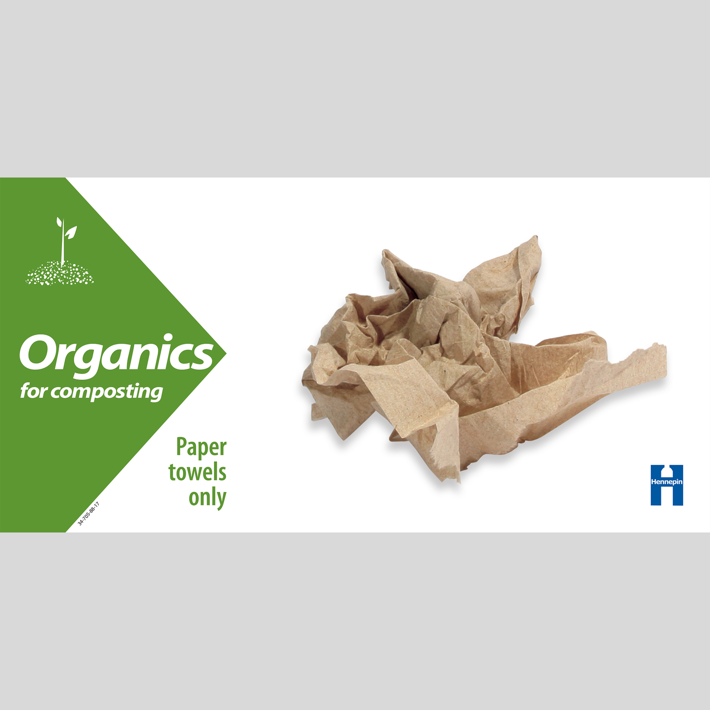 Paper towels for organics recycling horizontal label for businesses