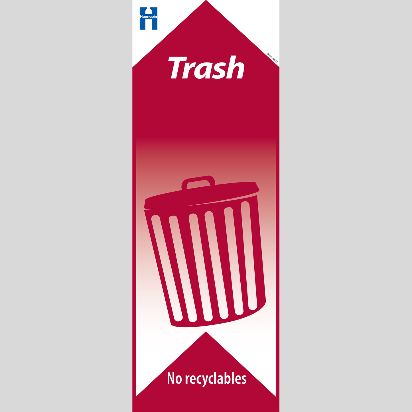 Trash label, no recyclables (red)