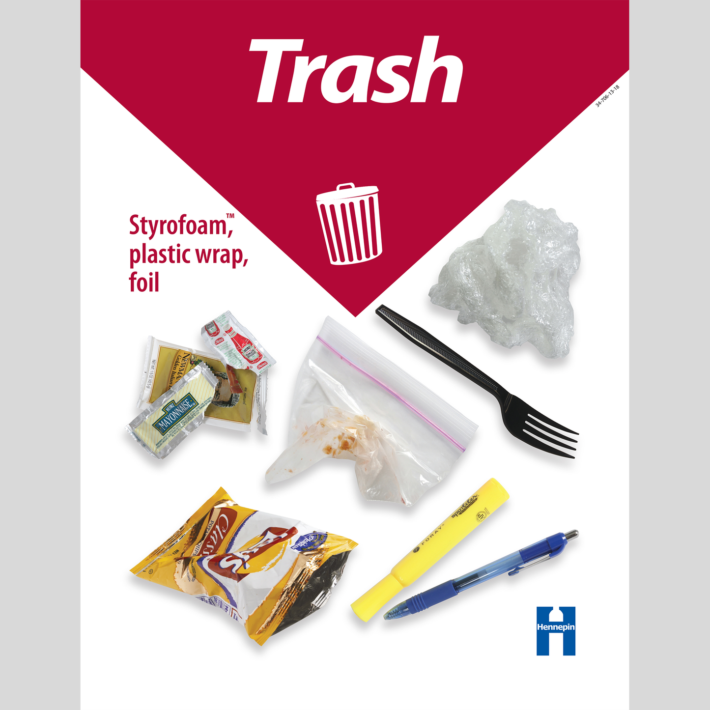 School trash poster (available in English and Spanish)