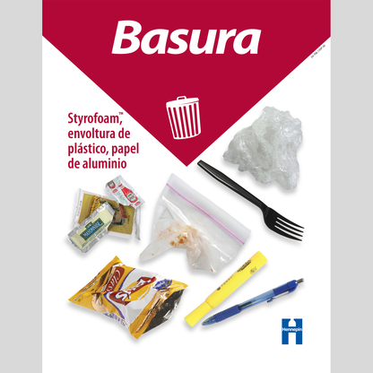 School trash poster (available in English and Spanish)