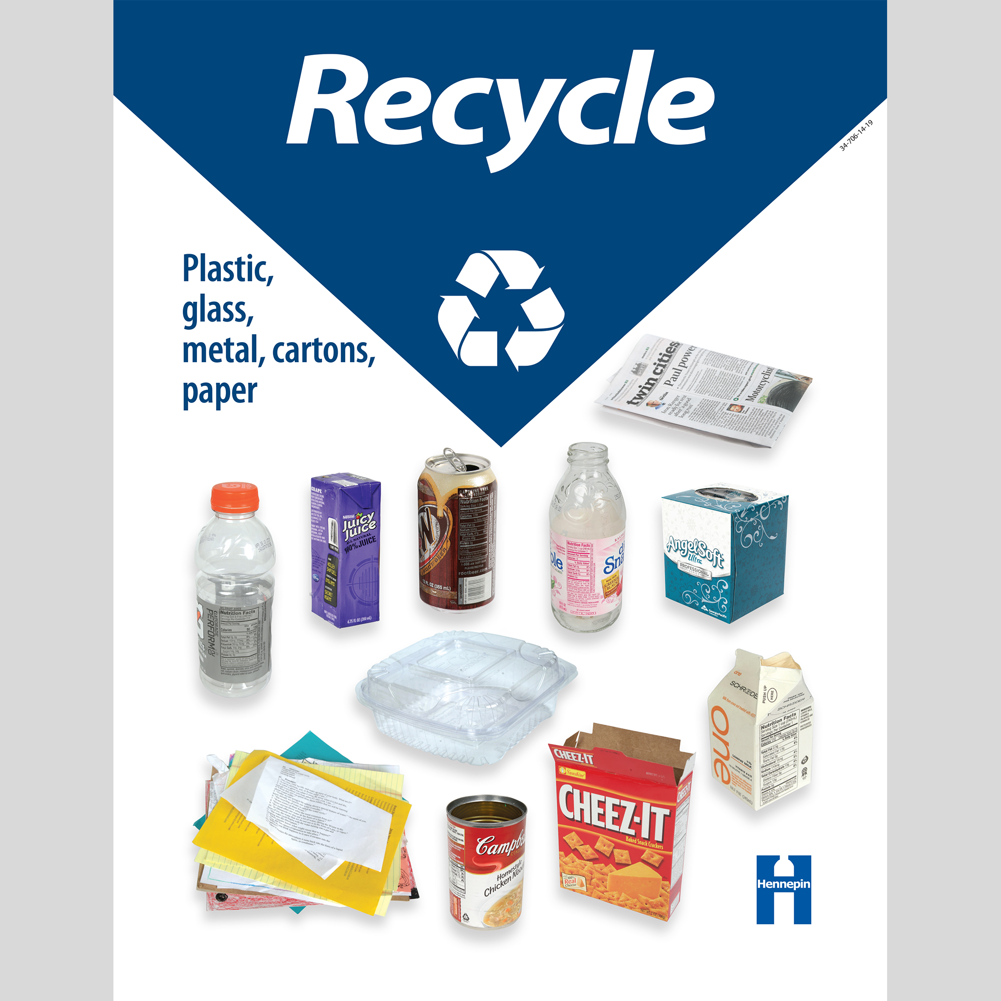 School recycling poster (available in English and Spanish ...