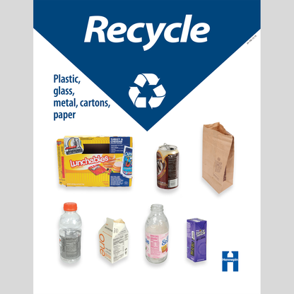 School cafeteria recycling poster (available in English and Spanish)