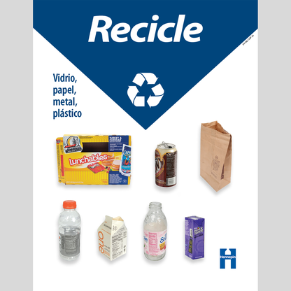 School cafeteria recycling poster (available in English and Spanish)