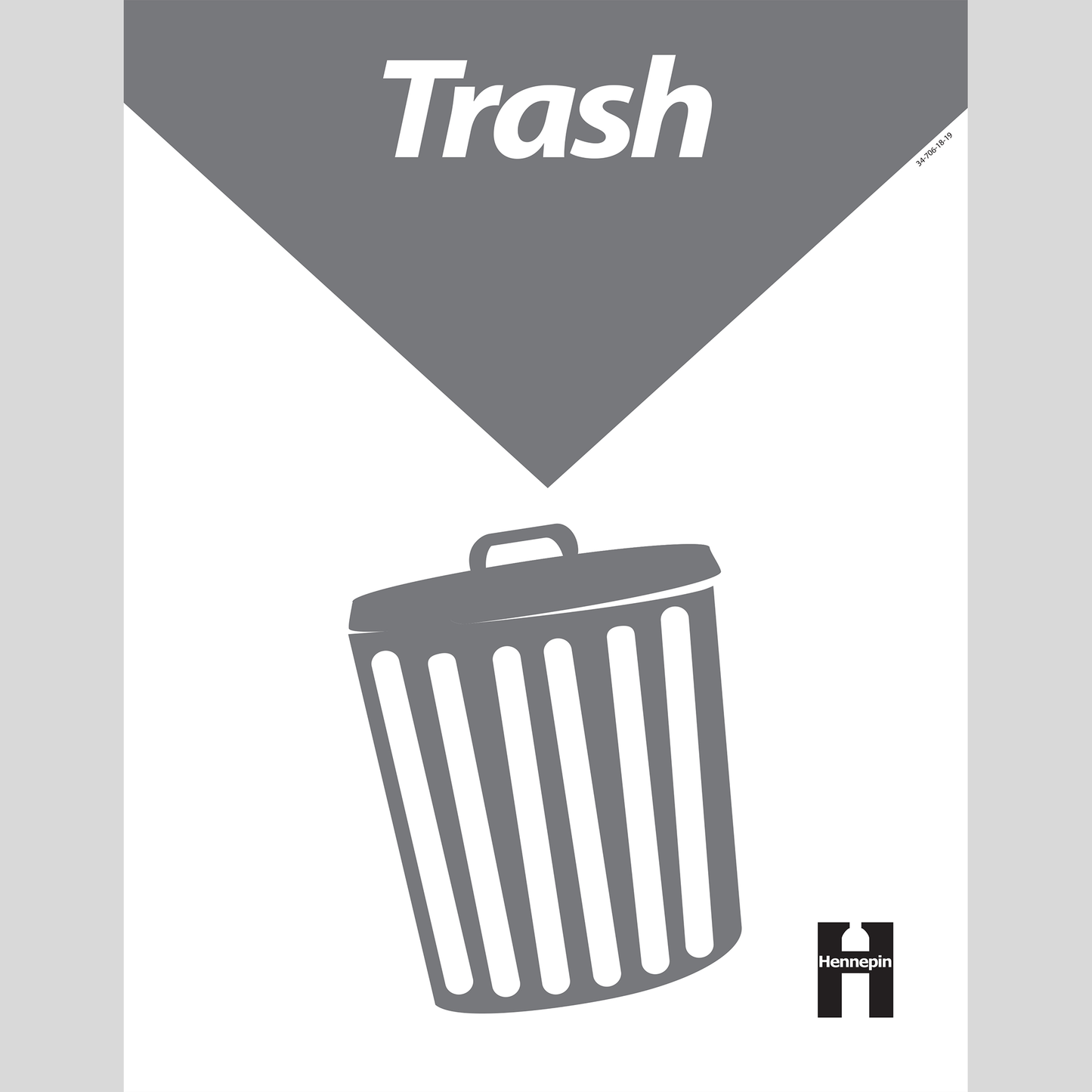 School trash poster - gray