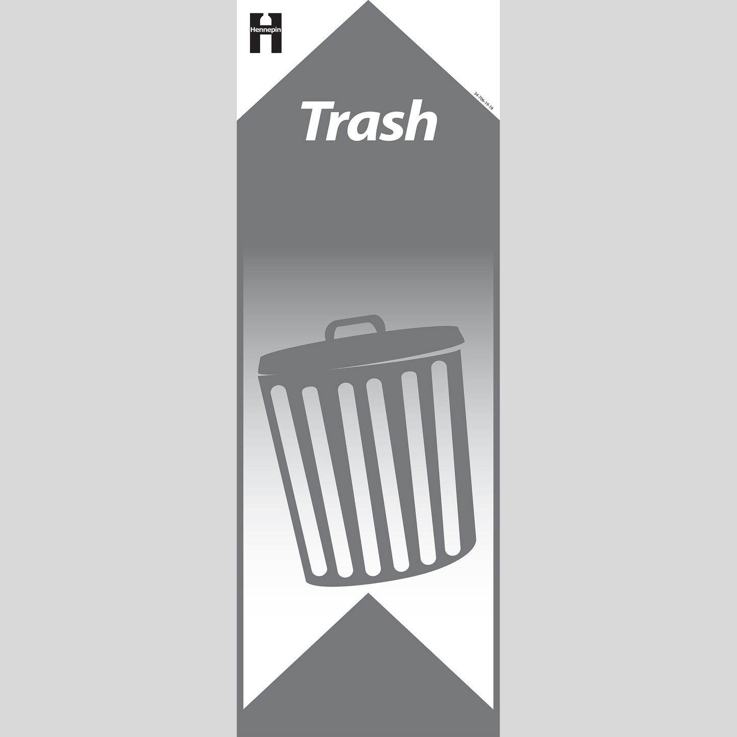 School trash label - gray