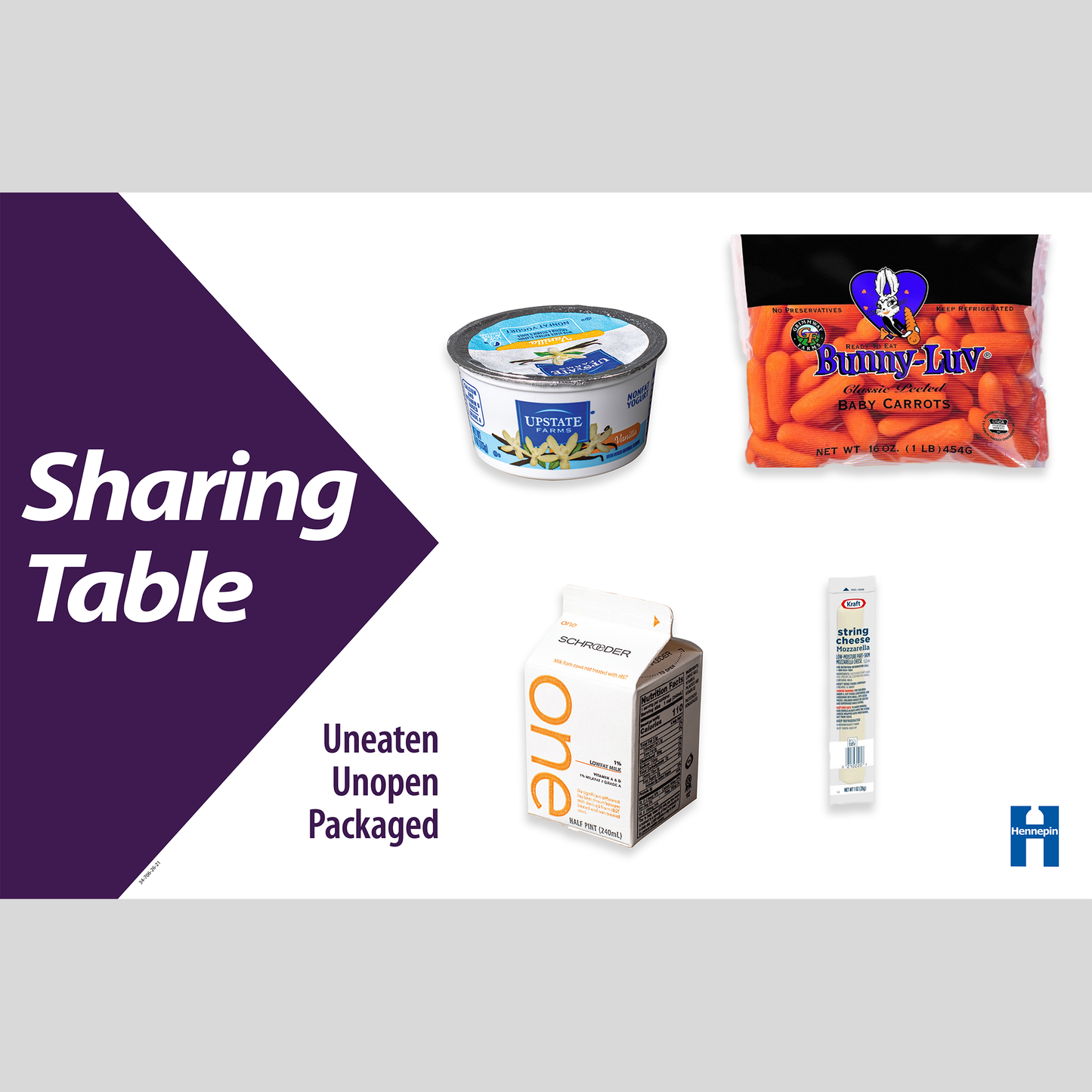 Sharing table sign: refrigerated items only